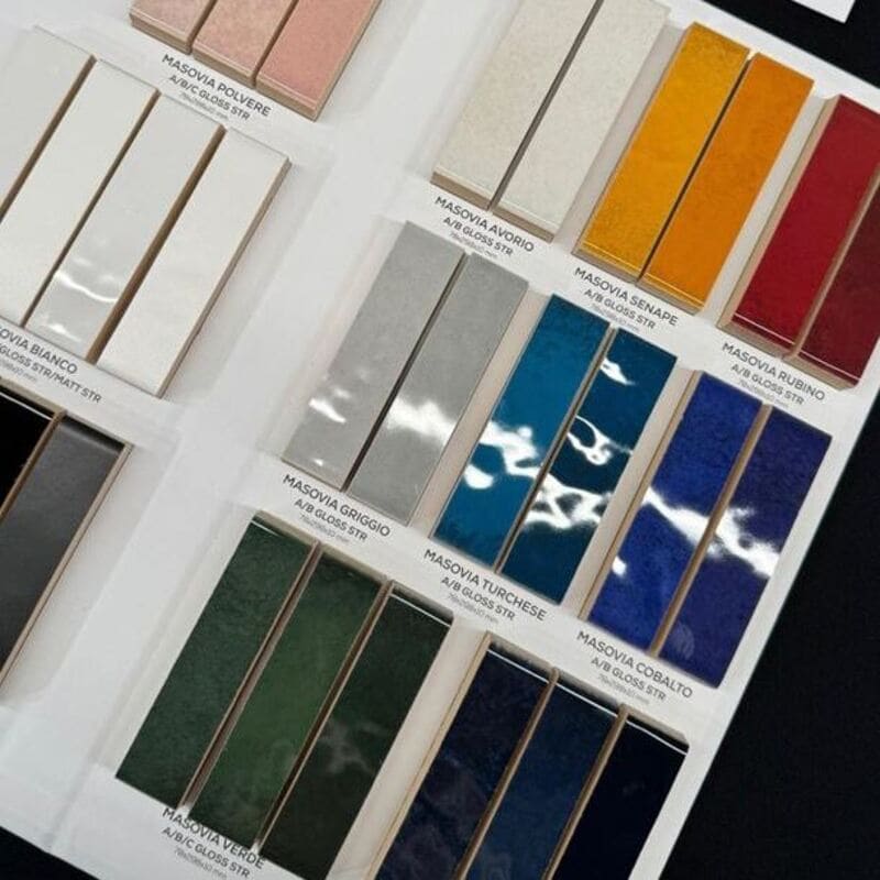 Зелени, малки фаянсови плочки за баня и кухня Masovia Gloss STR 7.8×29.8 Tubadzin Полша