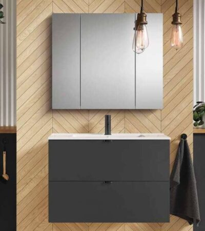 Шкаф 600 mm, Elegant plus Onyx с 2 чекмеджета и умивалник ROCA Elegant Plus A852018531