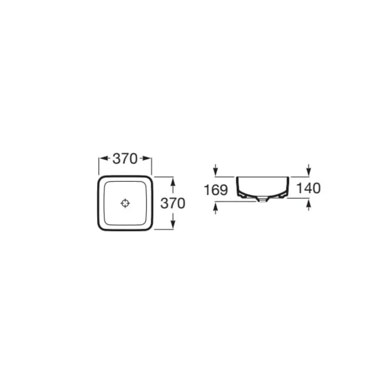 Умивалник Inspira Square, 37 х 37cm, цвят Onyx ROCA Inspira A327532640