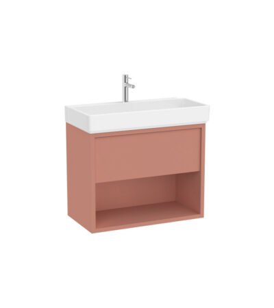 Модул: • Механизъм за отваряне и затваряне: Чекмедже със система Soft Close • Комбинация врати/чекмеджета: 1 чекмедже • Конструкция: Чекмедже Мивка: • Отвори за смесител: 1 отвор, разположен централно • Без преливник • Позиция на мивката: Централна • Монтаж на смесител: Върху мивката Монтаж: • Закачане на стена (конзолен монтаж) Материали: • Модул: MDF • Мивка: Санитарен порцелан • Допълнителни характеристики: Включен сифон за спестяване на пространство