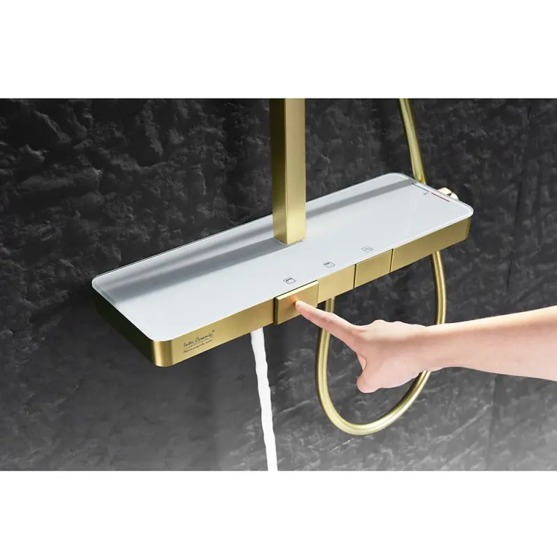 ДУШ СИСТЕМА С ТЕРМОСТАТ 6703BRUSH GOLD - Image 2