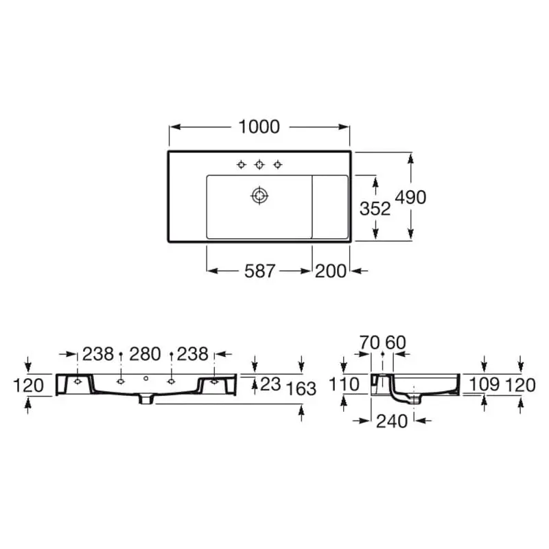 INSPIRA SQUARE Coffee мивка100х49см ROCA A32752A660 - Image 2