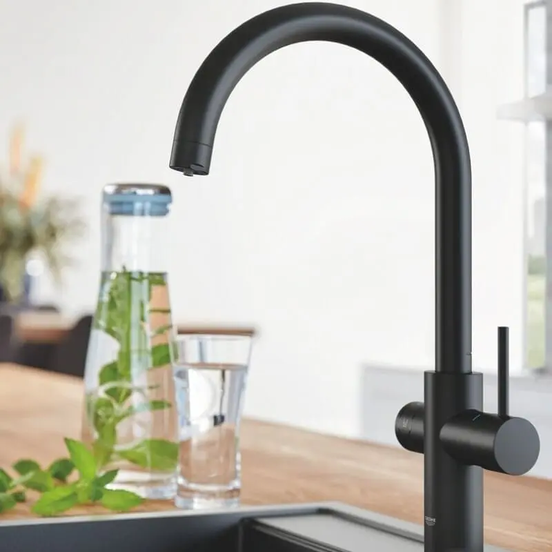 GROHE Blue Home C-чучур 31455KS1 черен мат – Кухненски смесител с филтрирана вода и елегантен дизайн - Image 6