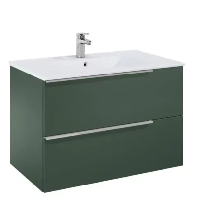 ELEGANT PLUS шкаф за баня с 2 чекмеджета и умивалник 80 см, цвят GREEN A852019534 и дръжки по избор