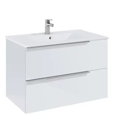 Шкаф 800 mm, Elegant plus бял гланц с 2 чекмеджета и умивалник ROCA Elegant Plus A852019806